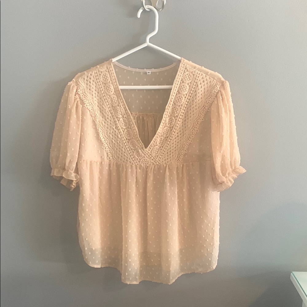 Gold Short Sleeve Blouse